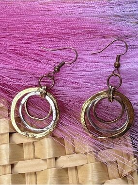 Woman Within Gold-Tone Multi-Ring Drop Earrings
